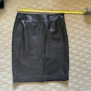 Antonio Melani Black Leather Skirt, size M